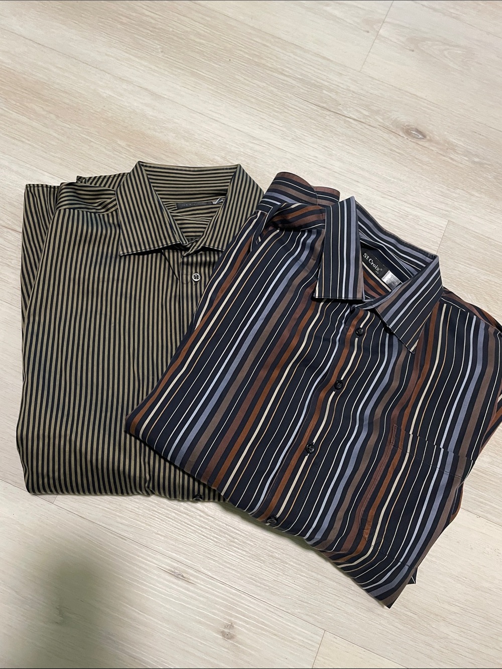 St. Croix Striped Men's Button-Up Shirts - Black & Brown